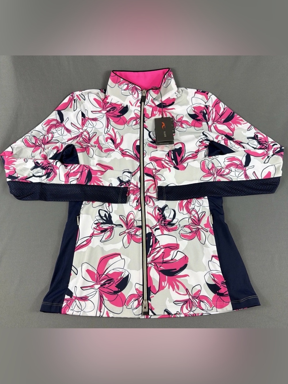 KJUS Womens Golf Jacket Sunshine Printed Small Magenta Polyester NWT MSRP $149